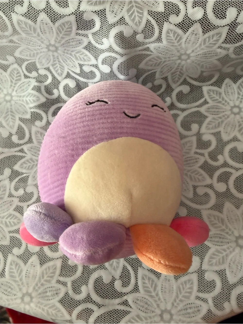 Squishmallows Purple Octopus Plush with Cream Belly and Multicolor Tentacles